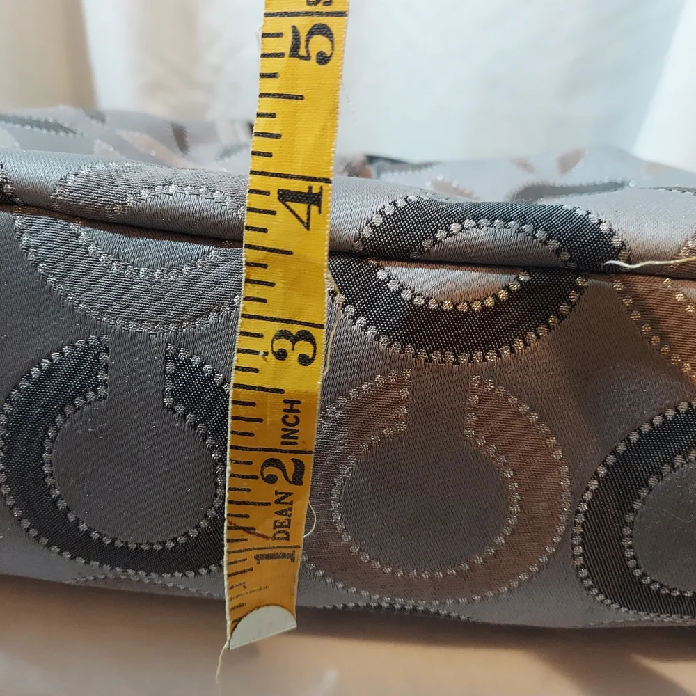 Coach Madison Maggie Grey Hobo Bag With Teal Satin Interior EUC